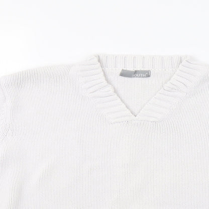 Womens UK Size M South White Pullover Jumper