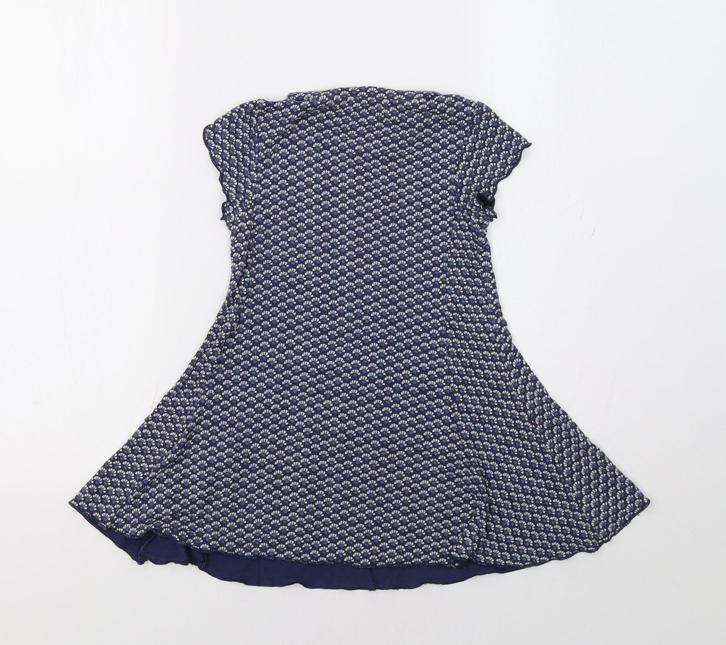 M&S Girls Blue Geometric  Fit & Flare  Size 3-4 Years