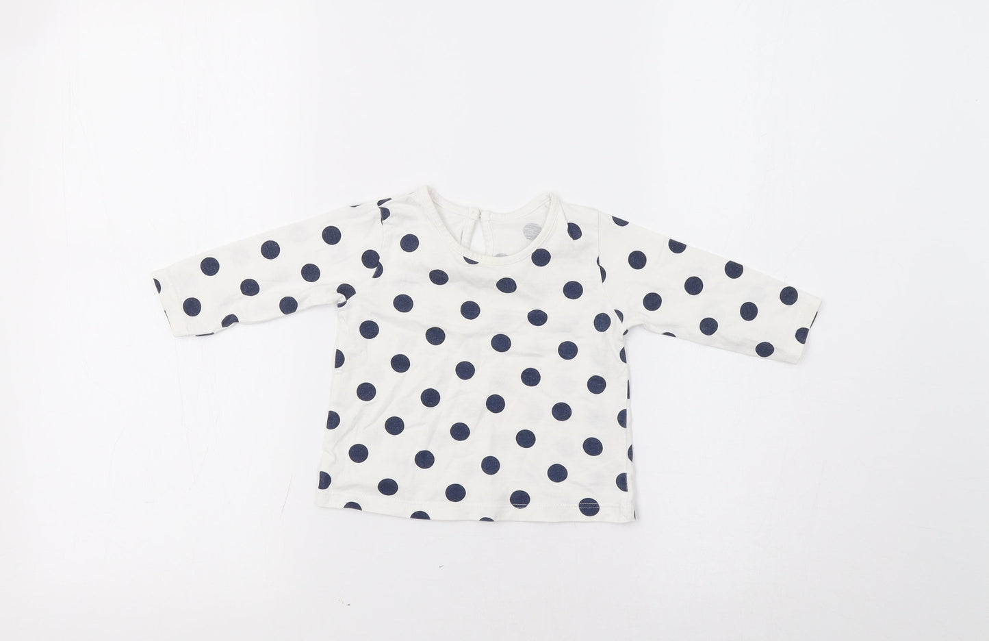 Matalan Baby White Polka Dot  Basic T-Shirt Size 6-9 Months