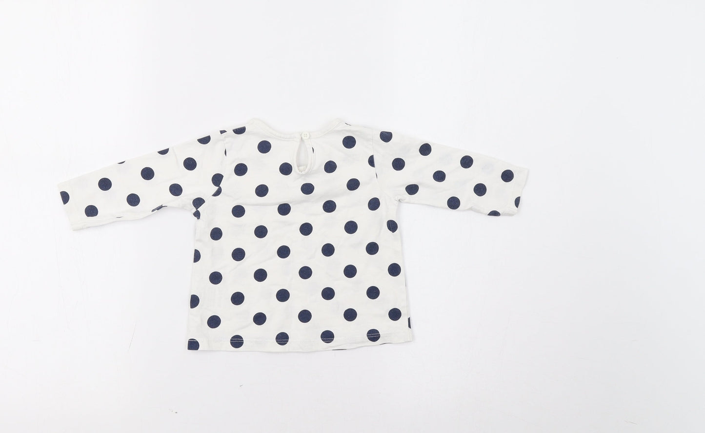 Matalan Baby White Polka Dot  Basic T-Shirt Size 6-9 Months