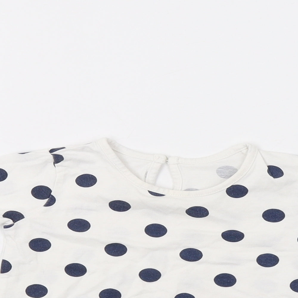 Matalan Baby White Polka Dot  Basic T-Shirt Size 6-9 Months
