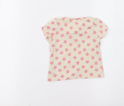 Mothercare Baby Beige   Basic T-Shirt Size 3-6 Months  - Star Print
