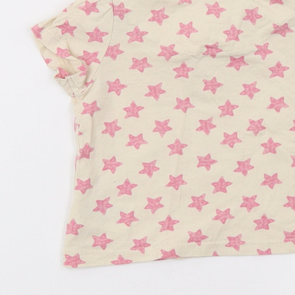 Mothercare Baby Beige   Basic T-Shirt Size 3-6 Months  - Star Print