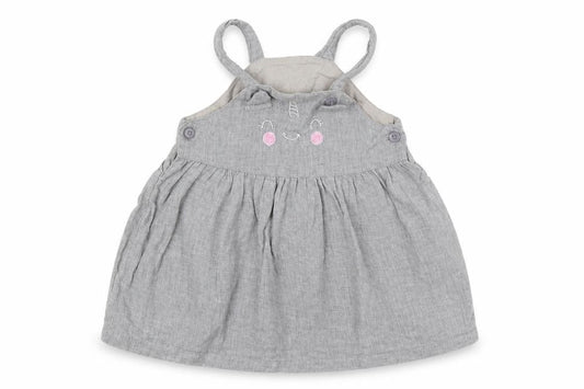 Matalan Baby Grey   Pinafore/Dungaree Dress  Size 3-6 Months