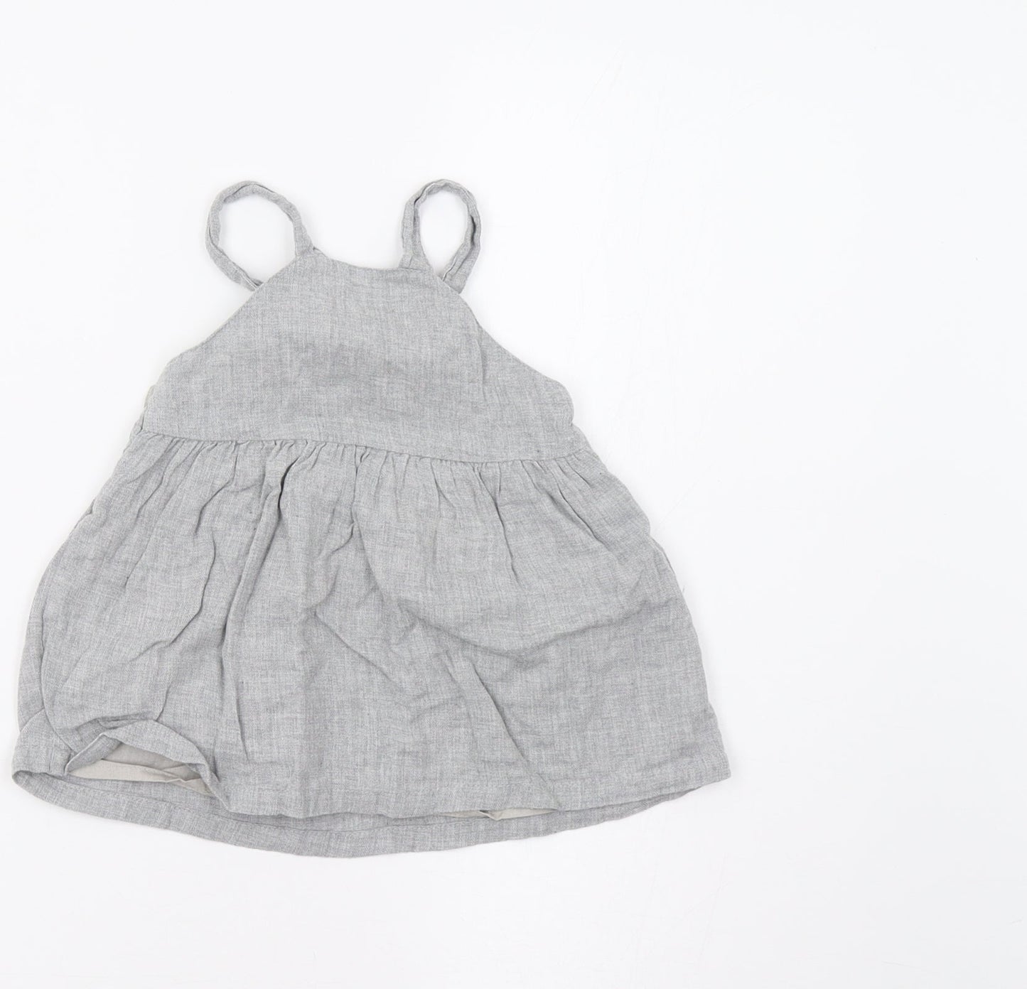Matalan Baby Grey   Pinafore/Dungaree Dress  Size 3-6 Months