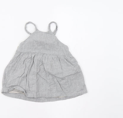 Matalan Baby Grey   Pinafore/Dungaree Dress  Size 3-6 Months
