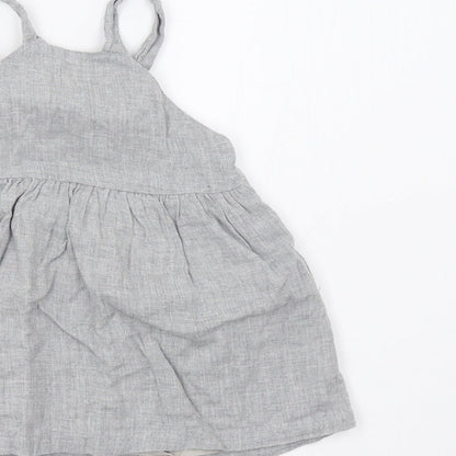 Matalan Baby Grey   Pinafore/Dungaree Dress  Size 3-6 Months