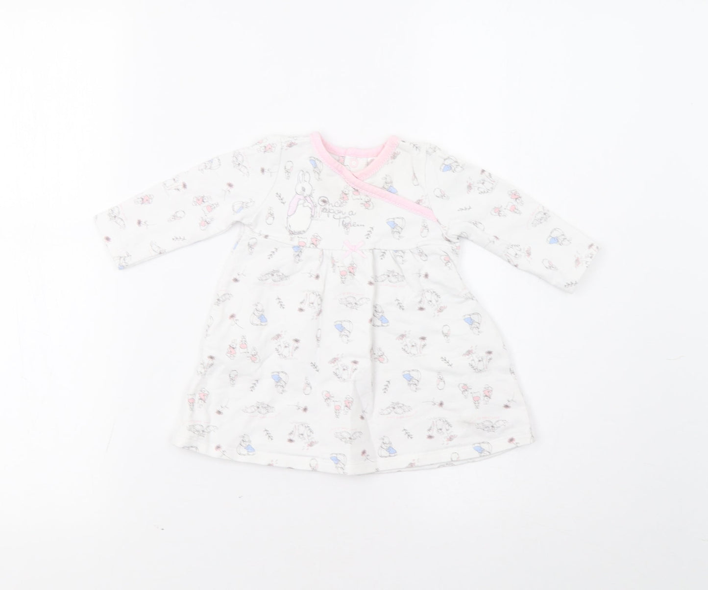TU  White Floral  Fit & Flare  Size 3-6 Months  - Rabbit