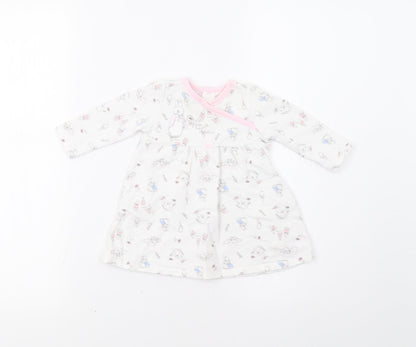 TU  White Floral  Fit & Flare  Size 3-6 Months  - Rabbit