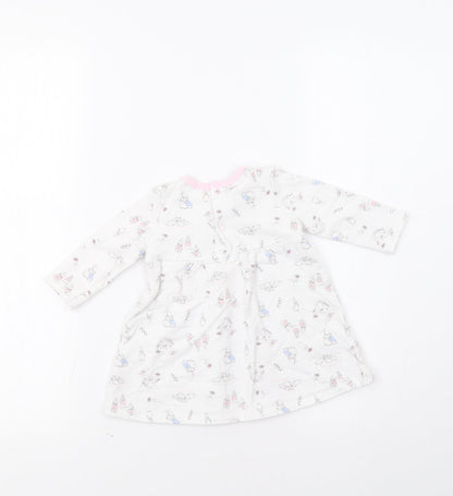 TU  White Floral  Fit & Flare  Size 3-6 Months  - Rabbit