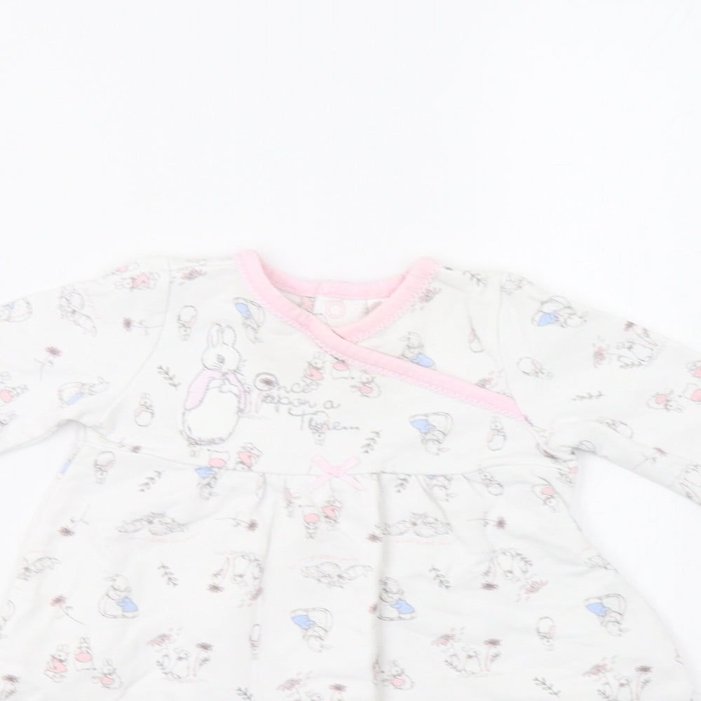 TU  White Floral  Fit & Flare  Size 3-6 Months  - Rabbit