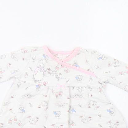 TU  White Floral  Fit & Flare  Size 3-6 Months  - Rabbit