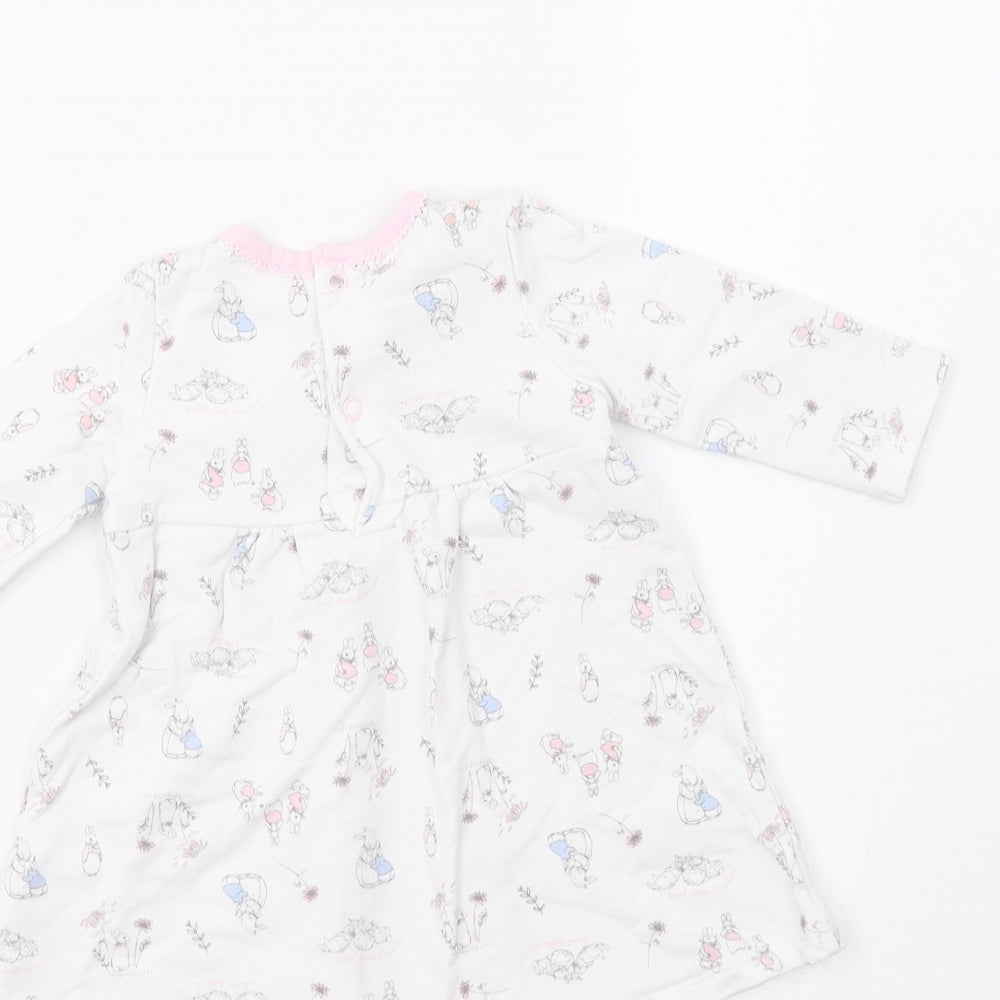 TU  White Floral  Fit & Flare  Size 3-6 Months  - Rabbit