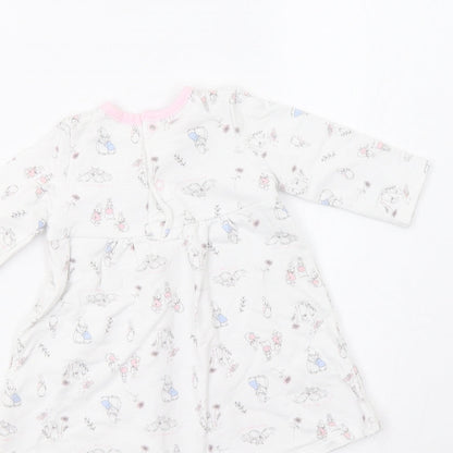 TU  White Floral  Fit & Flare  Size 3-6 Months  - Rabbit