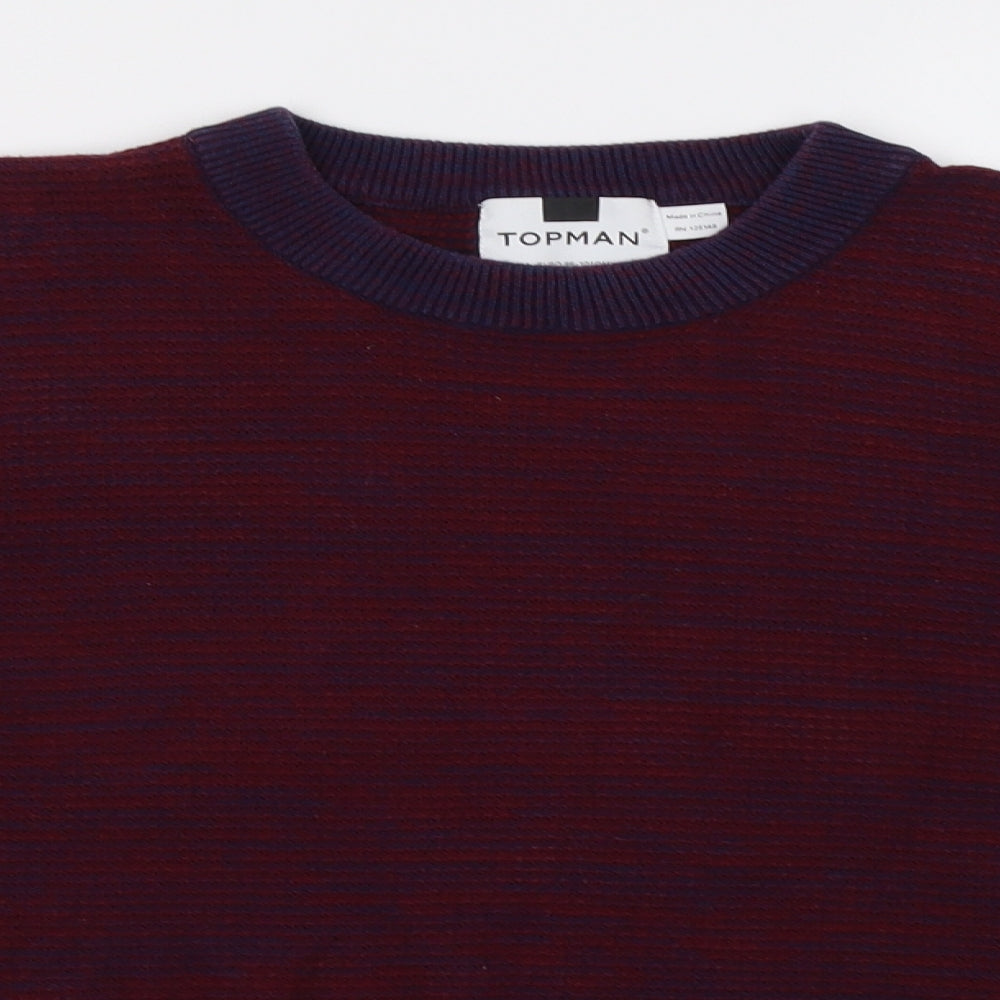 Topman Mens Red   Pullover Jumper Size M