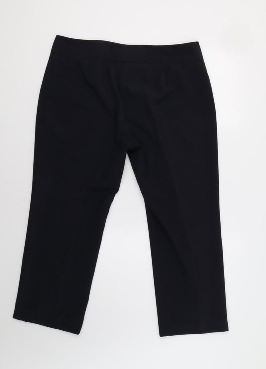 Womens UK Size 16 M&S Regular Fit Dress Pants Blue Trousers