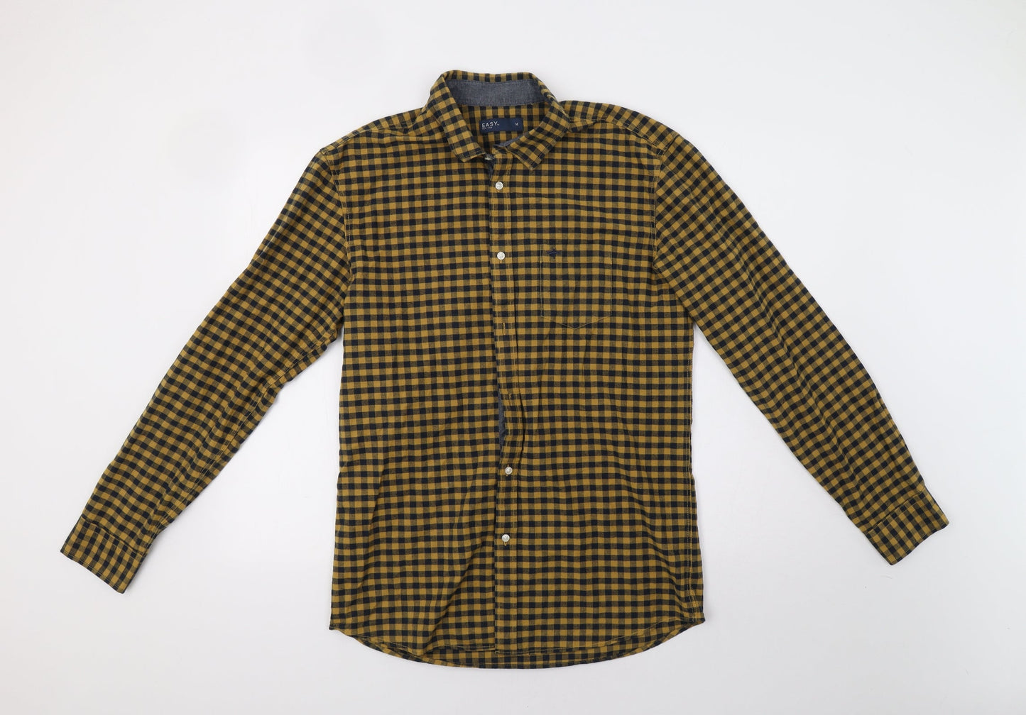 Mens UK Size M Matalan Yellow  Button-Up Long Sleeve Casual Shirt