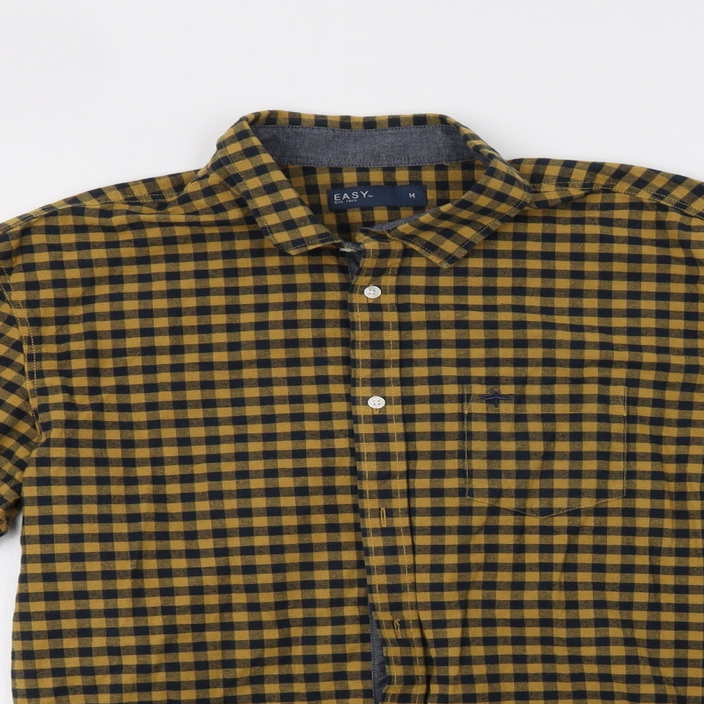 Mens UK Size M Matalan Yellow  Button-Up Long Sleeve Casual Shirt