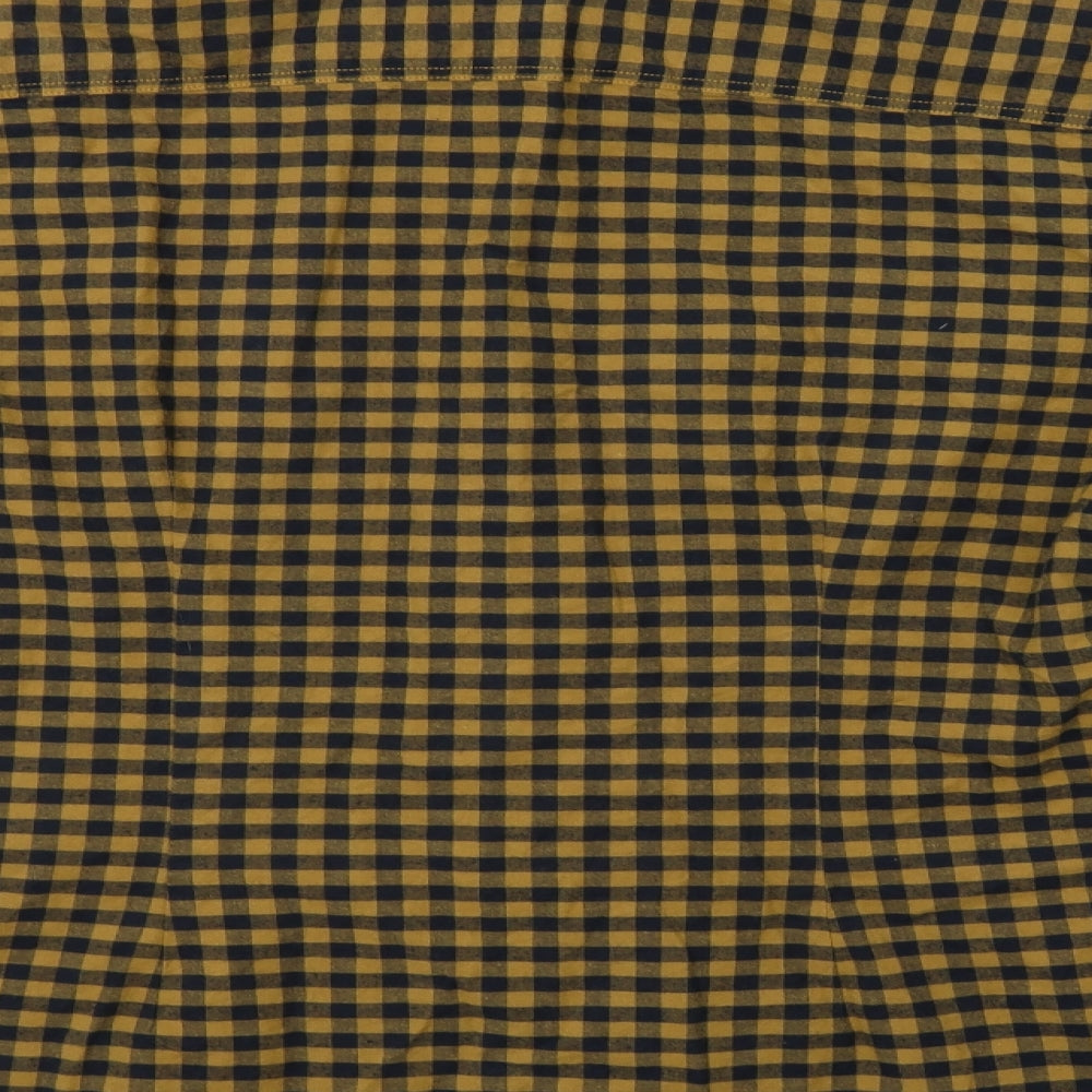 Mens UK Size M Matalan Yellow  Button-Up Long Sleeve Casual Shirt