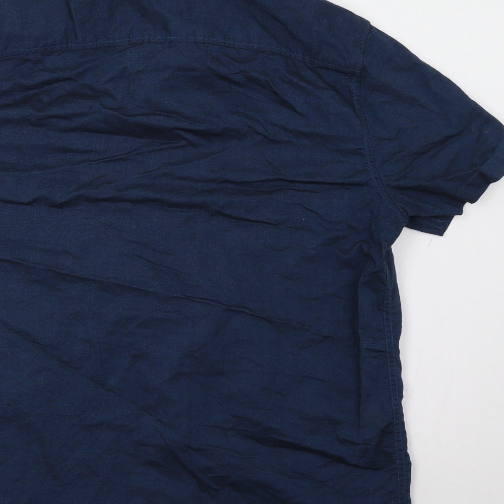 Mens UK Size M Burton Blue  Button-Up Short Sleeve Casual Shirt