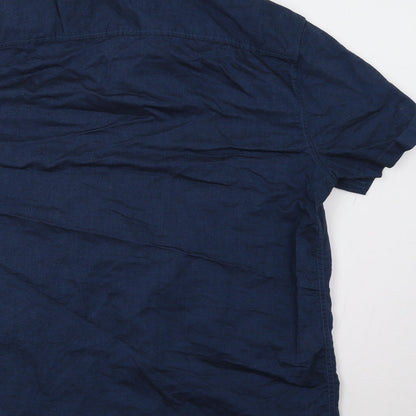 Mens UK Size M Burton Blue  Button-Up Short Sleeve Casual Shirt
