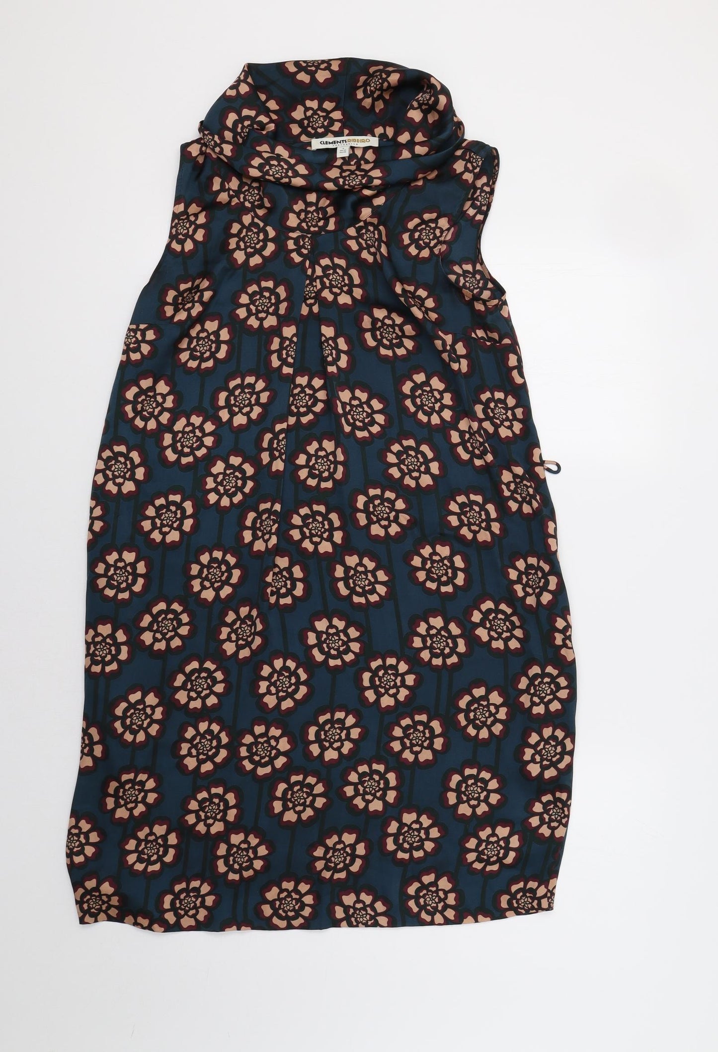 Clements Ribeiro Womens Blue Floral  A-Line  Size 10