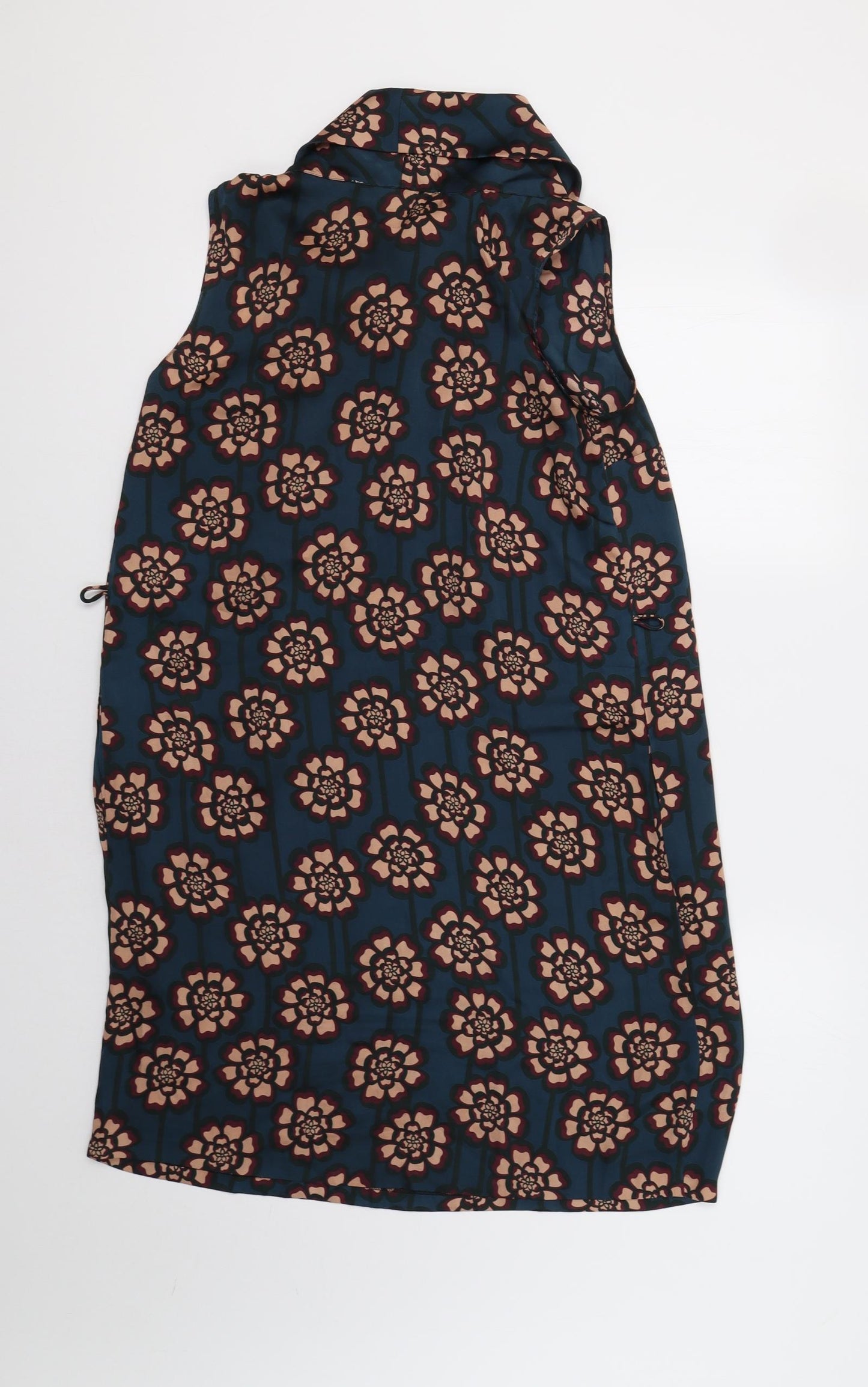Clements Ribeiro Womens Blue Floral  A-Line  Size 10