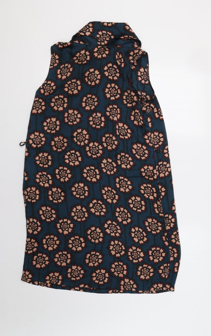 Clements Ribeiro Womens Blue Floral  A-Line  Size 10