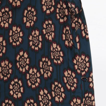 Clements Ribeiro Womens Blue Floral  A-Line  Size 10