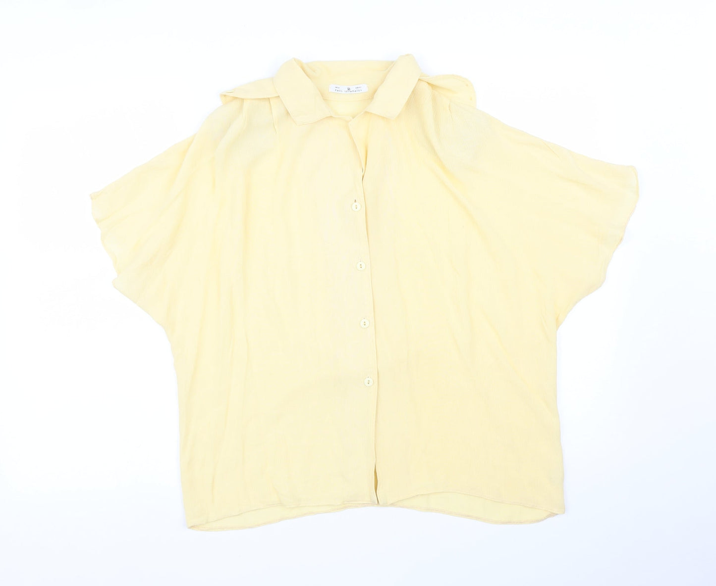 Womens UK Size 14 PAUL SEPERATES Yellow Basic Blouse