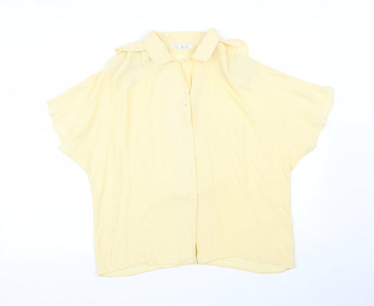Womens UK Size 14 PAUL SEPERATES Yellow Basic Blouse