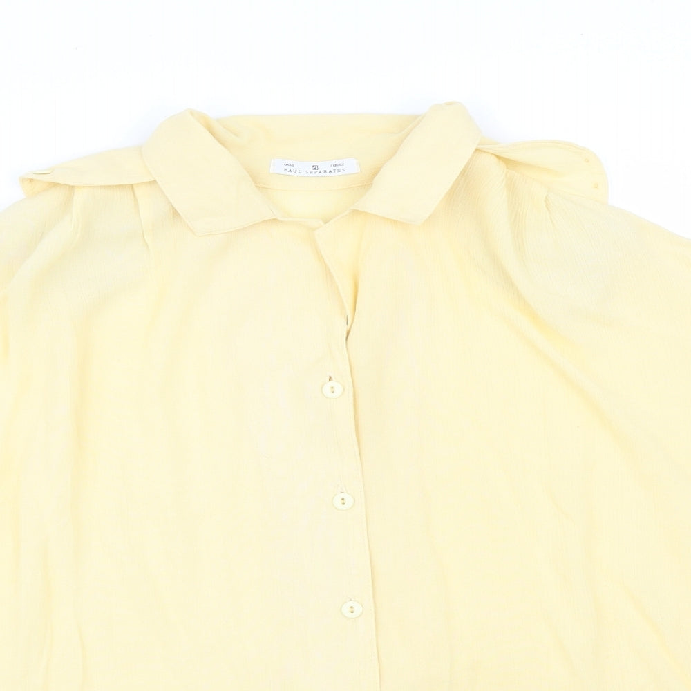 Womens UK Size 14 PAUL SEPERATES Yellow Basic Blouse