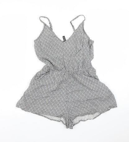 H&M Womens Multicoloured Geometric  Romper One-Piece Size 8