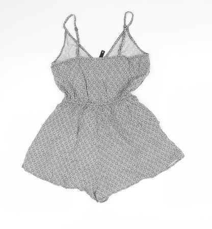 H&M Womens Multicoloured Geometric  Romper One-Piece Size 8