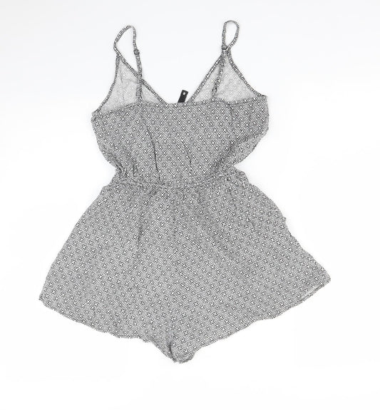 H&M Womens Multicoloured Geometric  Romper One-Piece Size 8