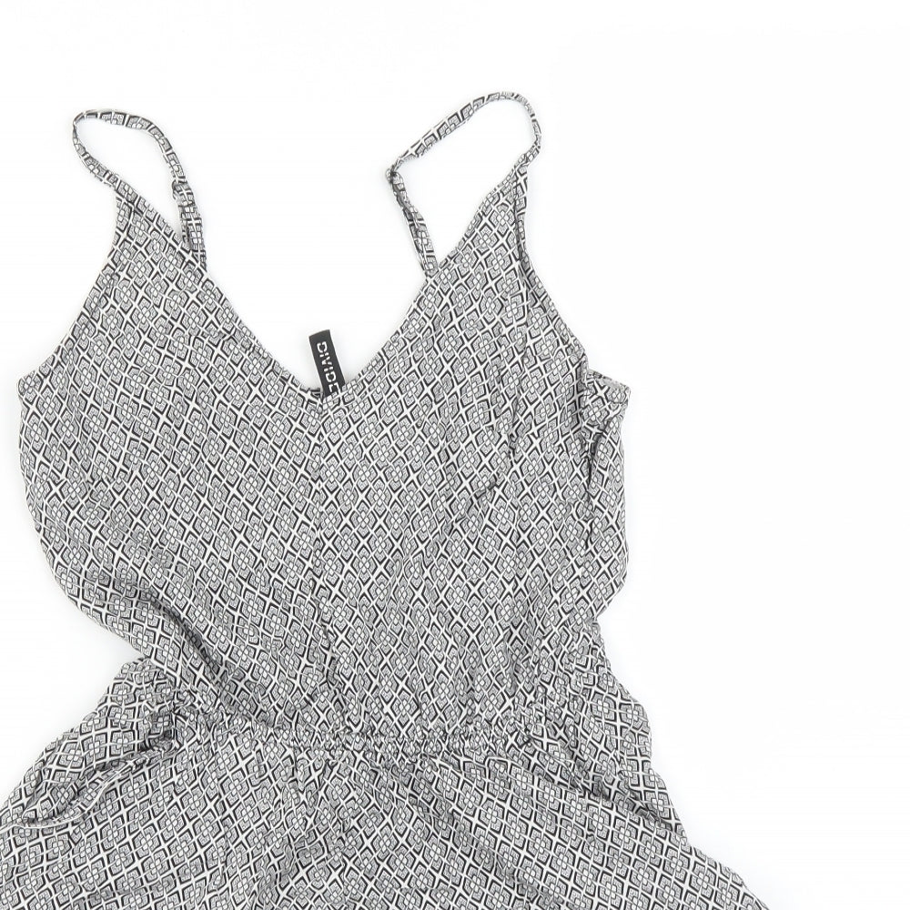 H&M Womens Multicoloured Geometric  Romper One-Piece Size 8