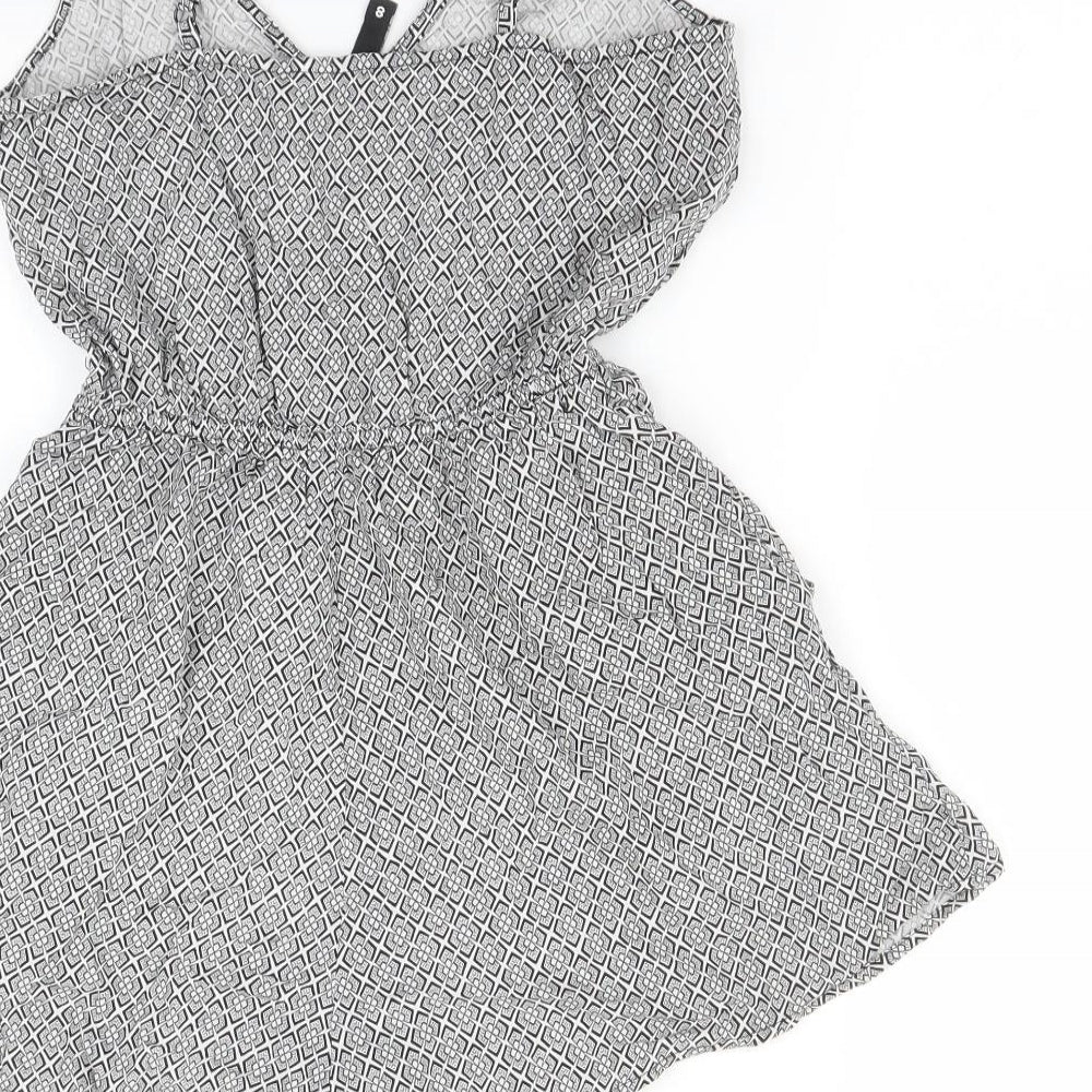 H&M Womens Multicoloured Geometric  Romper One-Piece Size 8