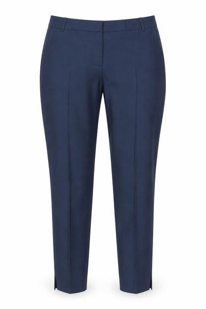 Front view of Next women’s blue dress pants trousers, size UK 10, 30-inch leg