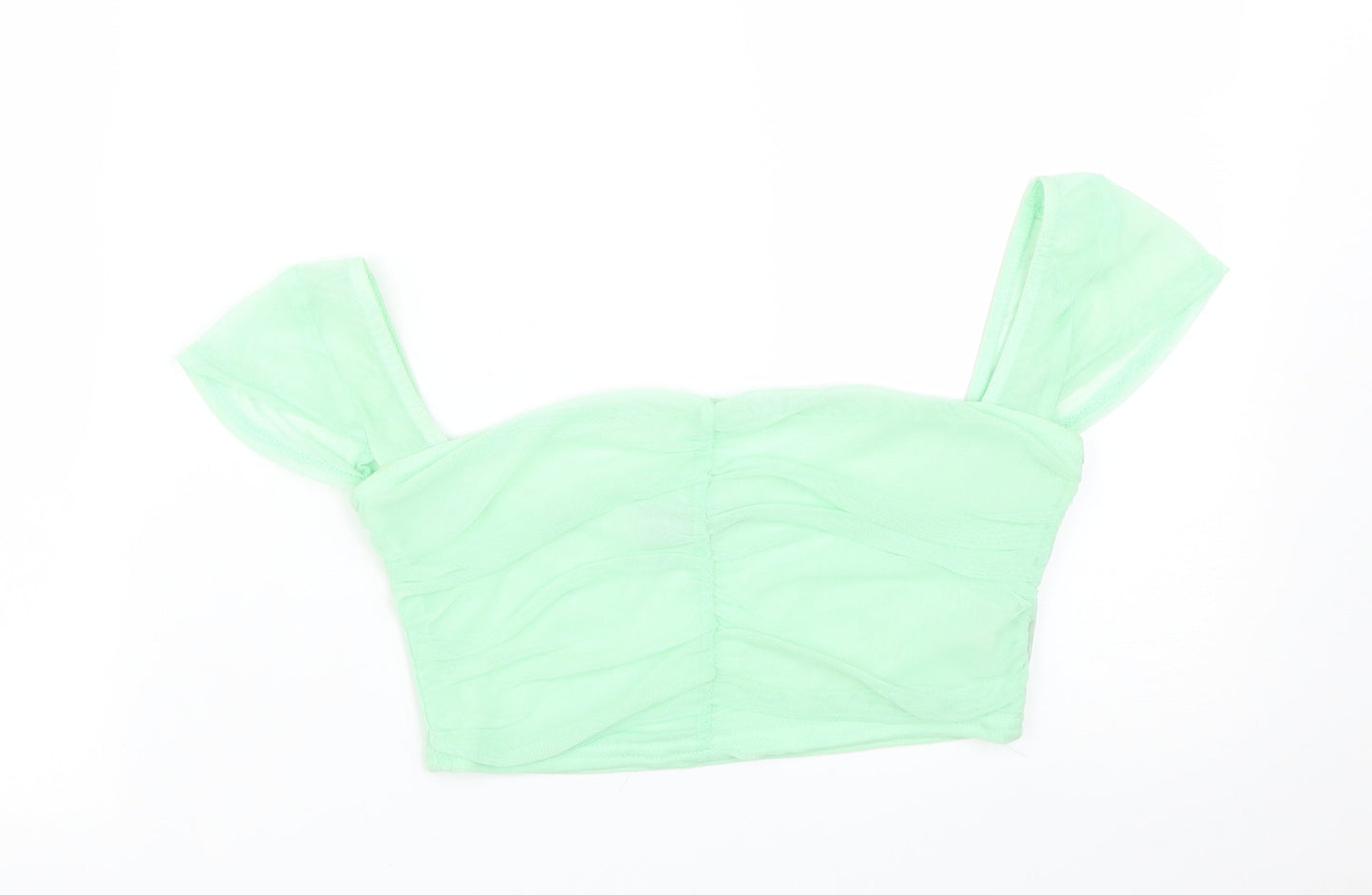 Womens UK Size 8 PRETTYLITTLETHING Green Basic T-Shirt