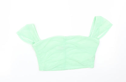 Womens UK Size 8 PRETTYLITTLETHING Green Basic T-Shirt