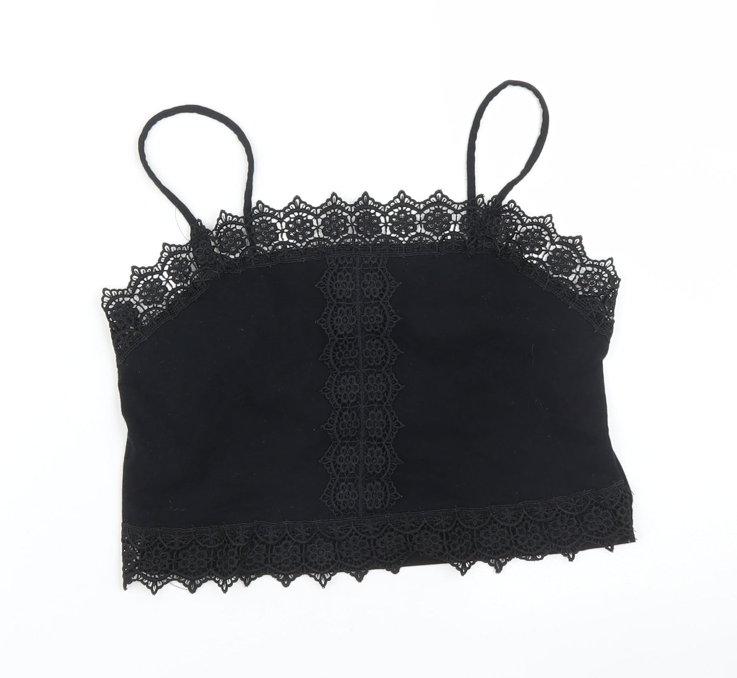 Primark Womens Black Floral  Camisole T-Shirt Size S