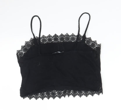 Primark Womens Black Floral  Camisole T-Shirt Size S