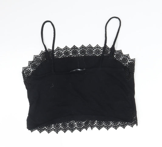 Primark Womens Black Floral  Camisole T-Shirt Size S