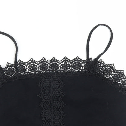 Primark Womens Black Floral  Camisole T-Shirt Size S
