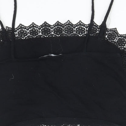 Primark Womens Black Floral  Camisole T-Shirt Size S