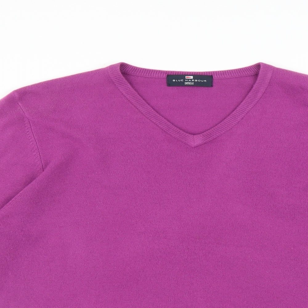 Mens UK Size M Blue Harbour Purple Pullover Sweatshirt