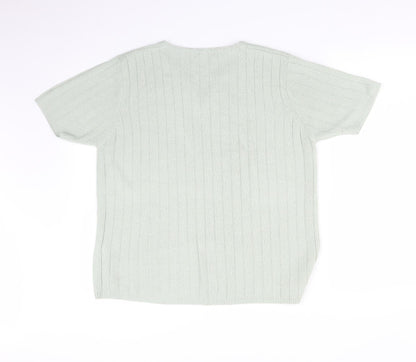 Berkertex Womens Green Striped  Basic T-Shirt Size 16