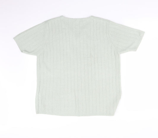 Berkertex Womens Green Striped  Basic T-Shirt Size 16