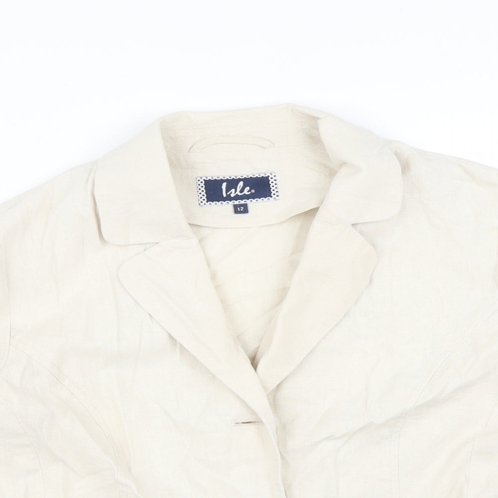 ISLE Womens Beige   Jacket Blazer Size 12