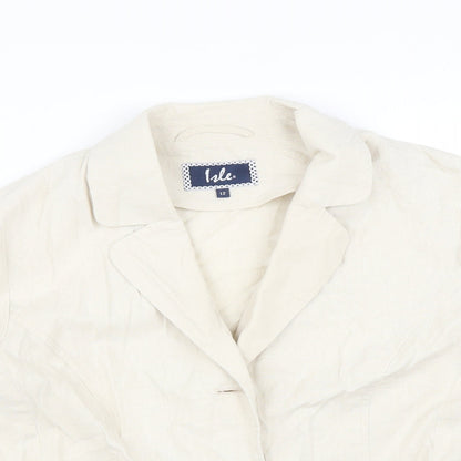 ISLE Womens Beige   Jacket Blazer Size 12